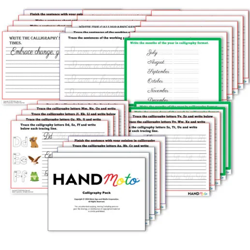 Calligraphy Activity Sheet Pack