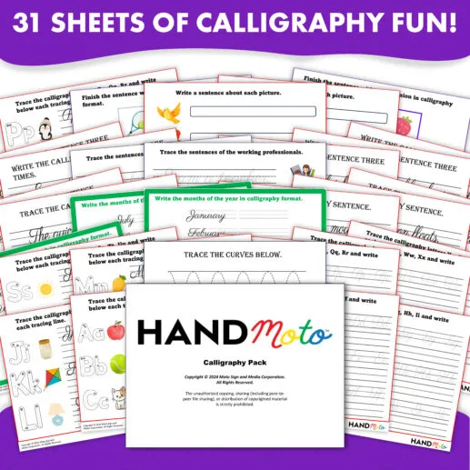 Calligraphy Activity Sheet Pack