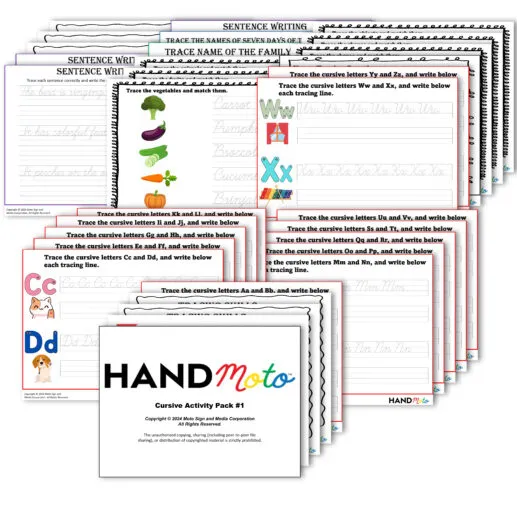 Cursive Activity Sheet Pack