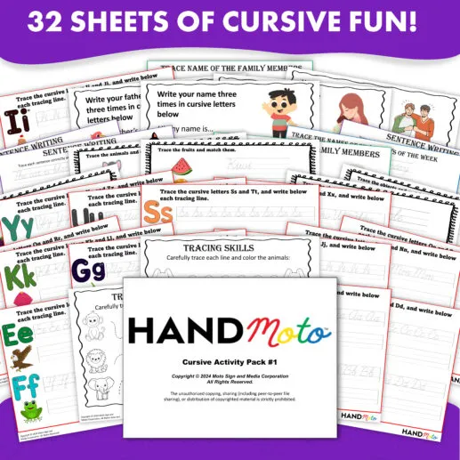 Cursive Activity Sheet Pack