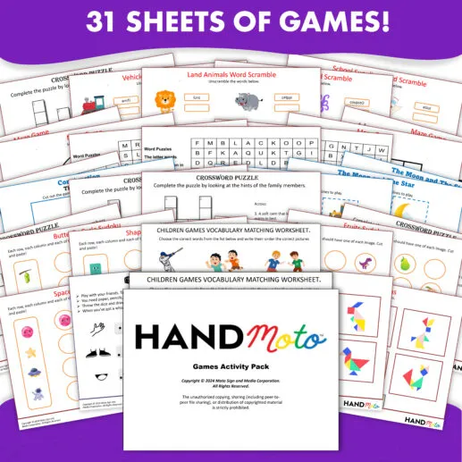 Games Activity Sheet Pack