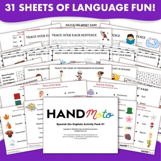 Spanish (for English) Activity Sheet Pack